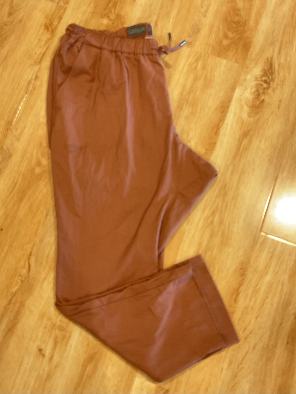Wildfang the empower drawstring pants tan neutral elastic pockets nwot plus 1x